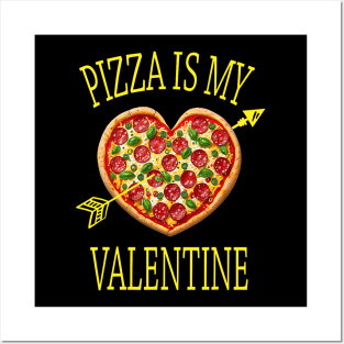 Pizza Heart Is My Valentine Funny Tee Boys Girls Kids Gift Posters and Art